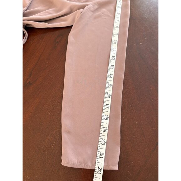 Aritzia Babaton Optima True Wrap Mini Dress Size M  Mauve Mocha Mousse - Picture 16 of 16